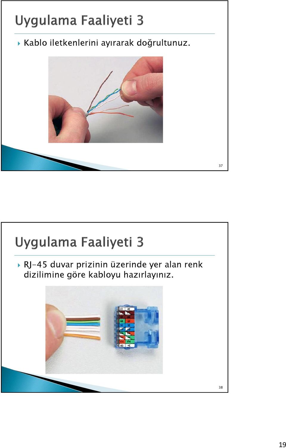 37 38/66 RJ-45 duvar prizinin