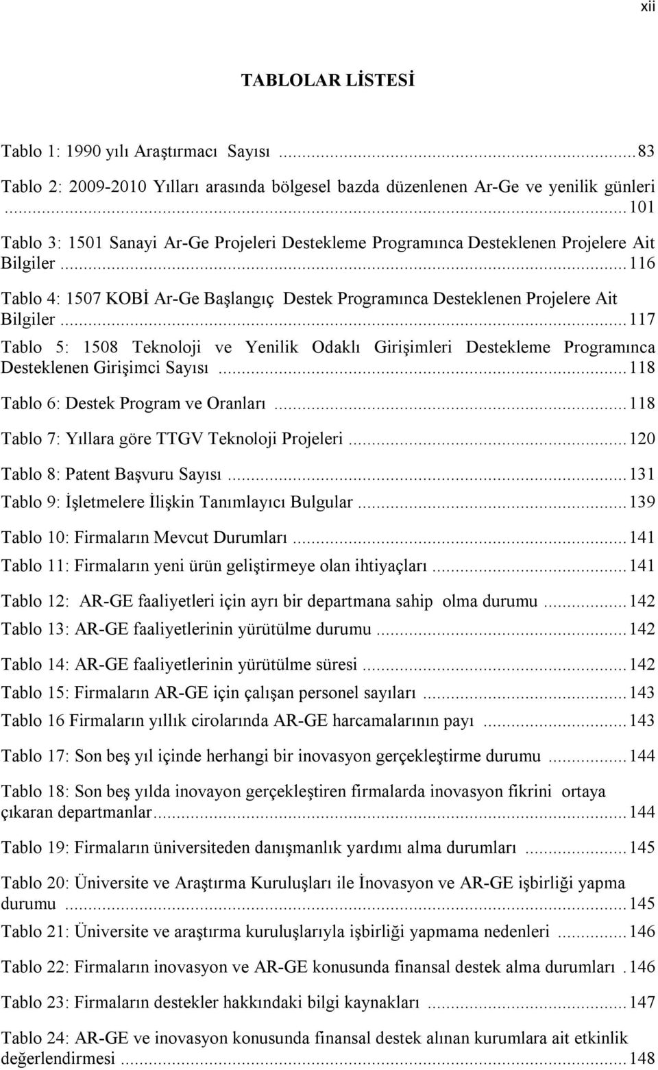 .. 117 Tablo 5: 1508 Teknoloji ve Yenilik Odaklı Girişimleri Destekleme Programınca Desteklenen Girişimci Sayısı... 118 Tablo 6: Destek Program ve Oranları.