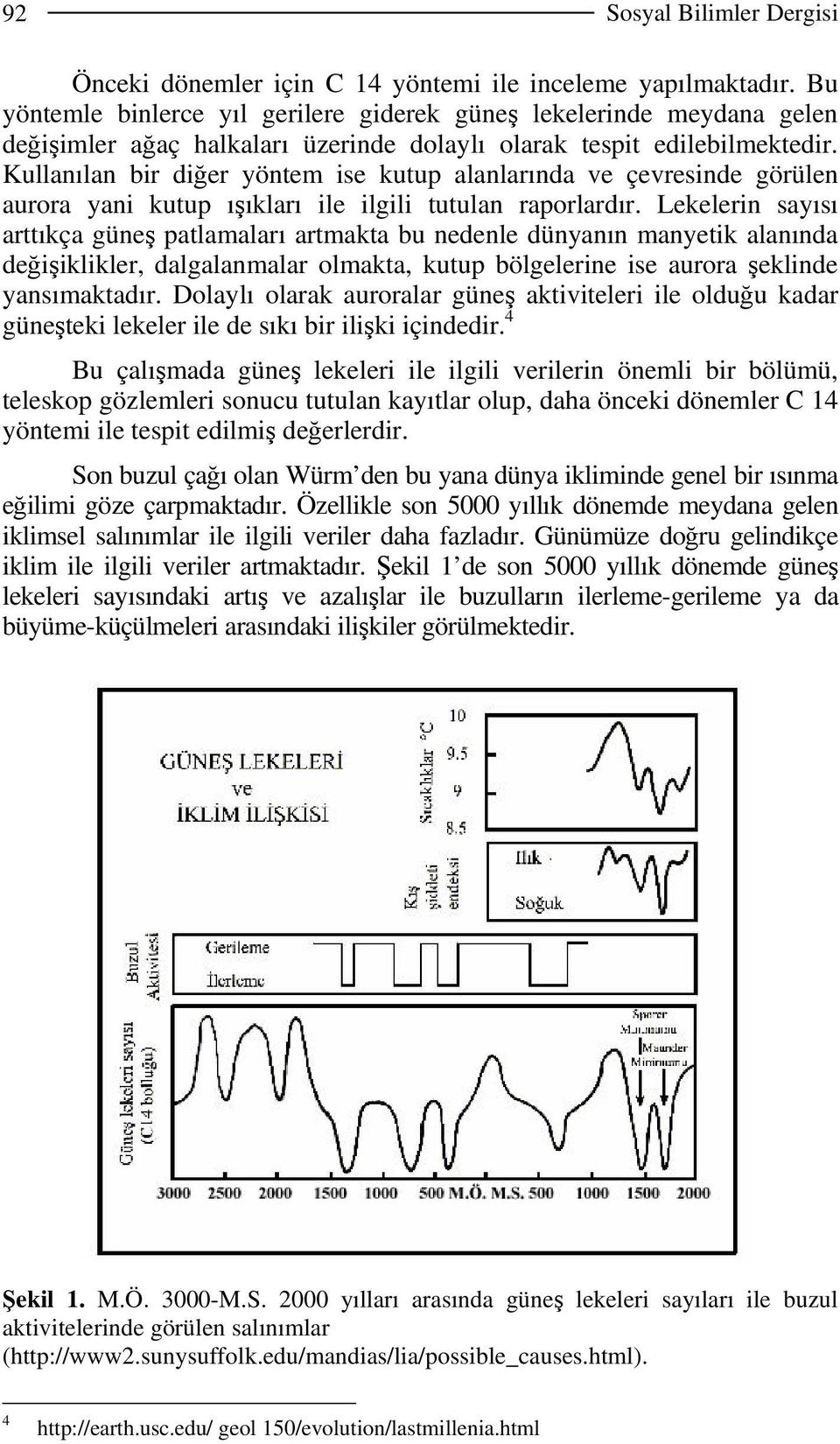 Kullanılan bir diğer yöntem ise kutup alanlarında ve çevresinde görülen aurora yani kutup ışıkları ile ilgili tutulan raporlardır.