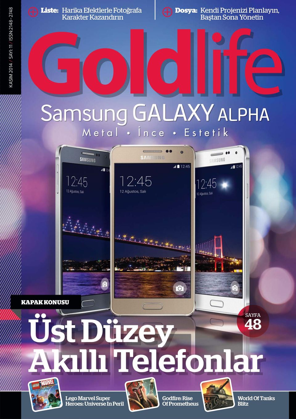 GALAXY ALPHA Metal İnce Estetik KAPAK KONUSU Üst Düzey 48 SAYFA Akıllı Telefonlar