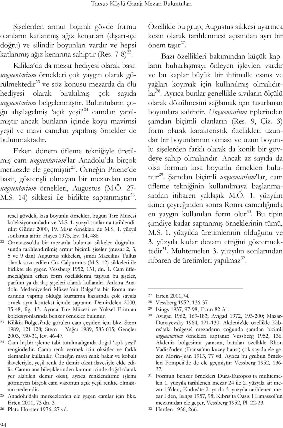 Kilikia da da mezar hediyesi olarak basit unguentarium örnekleri çok yaygın olarak görülmektedir 23 ve söz konusu mezarda da ölü hediyesi olarak bırakılmış çok sayıda unguentarium belgelenmiştir.