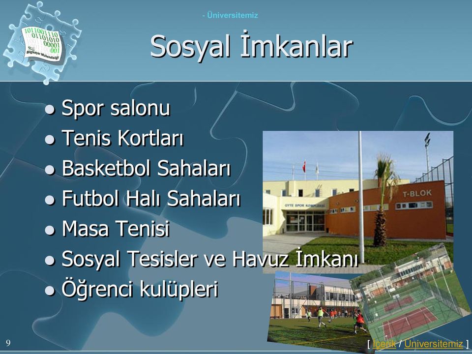 Sahaları Masa Tenisi Sosyal Tesisler ve Havuz