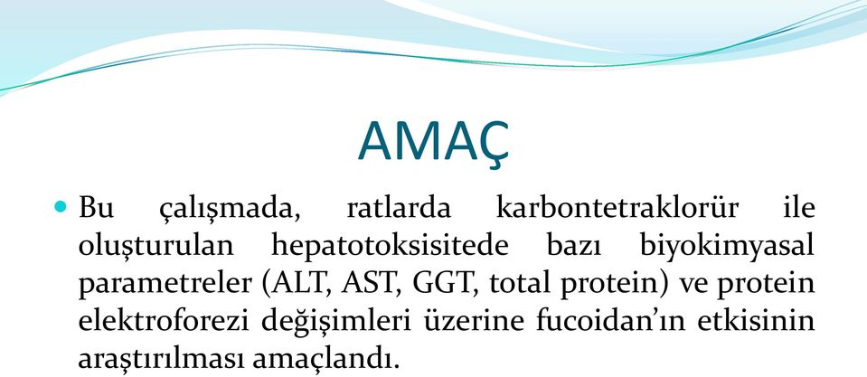 parametreler (ALT, AST, GGT, total protein) ve protein