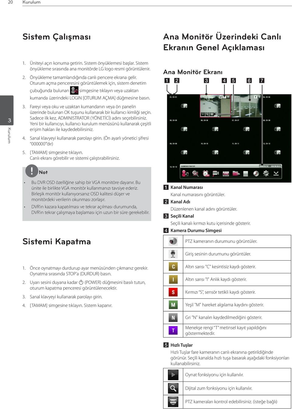 Oturum açma penceresini görüntülemek için, sistem denetim çubuğunda bulunan simgesine tıklayın veya uzaktan kumanda üzerindeki LOGIN [OTURUM AÇMA] düğmesine basın.