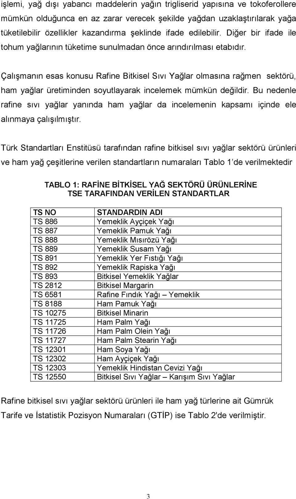 Çalışmanın esas konusu Rafine Bitkisel Sıvı Yağlar olmasına rağmen sektörü, ham yağlar üretiminden soyutlayarak incelemek mümkün değildir.