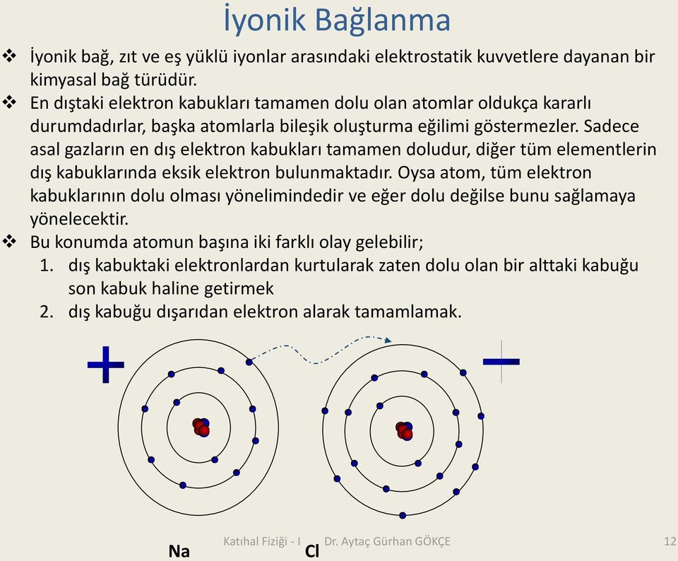 Sadece asal gazların en dış elektron kabukları tamamen doludur, diğer tüm elementlerin dış kabuklarında eksik elektron bulunmaktadır.