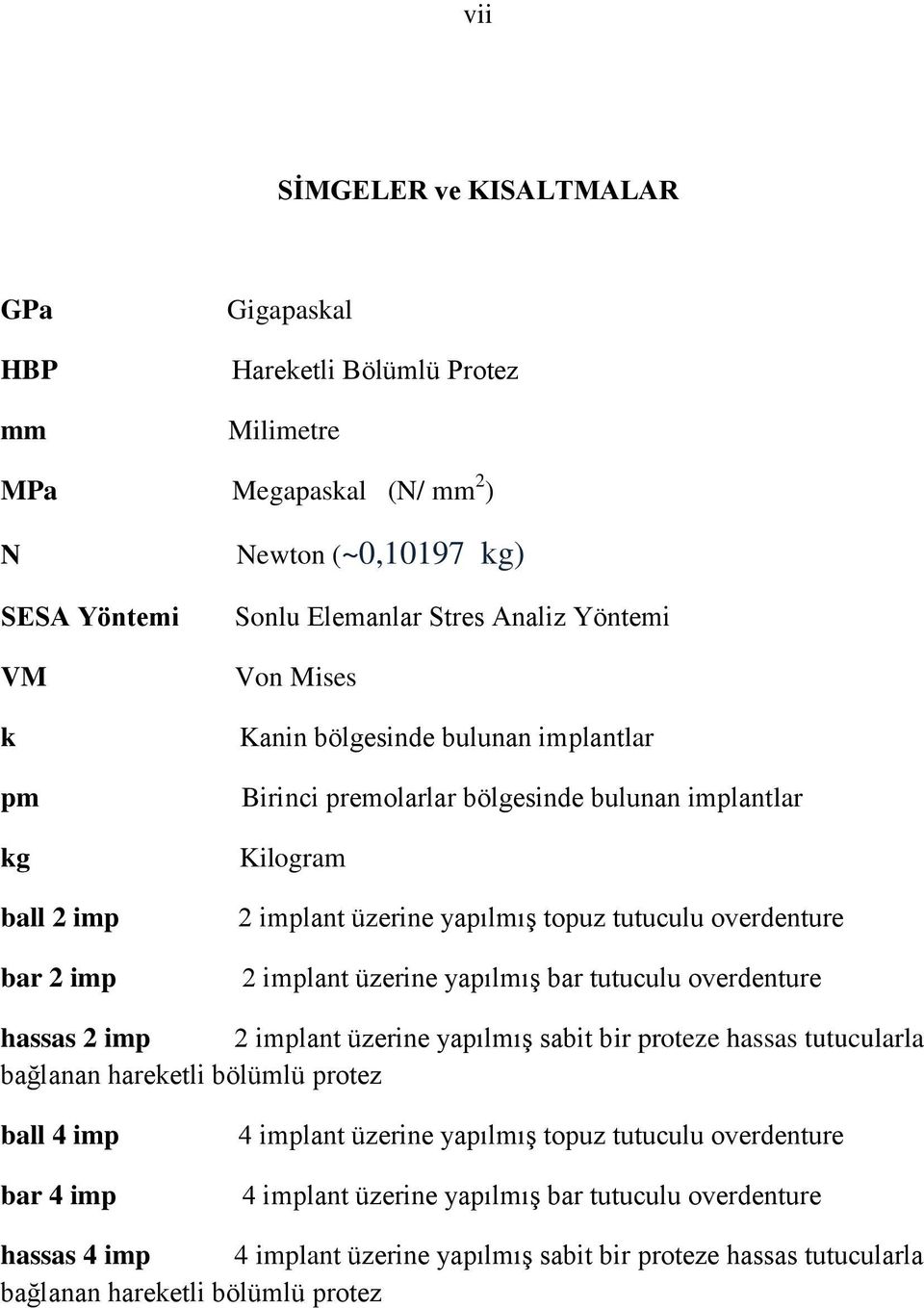 implant üzerine yapılmıģ bar tutuculu overdenture hassas 2 imp 2 implant üzerine yapılmıģ sabit bir proteze hassas tutucularla bağlanan hareketli bölümlü protez ball 4 imp bar 4 imp 4 implant