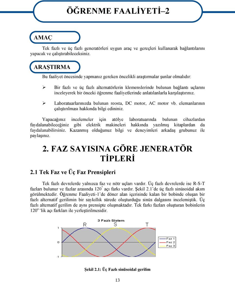 faaliyetlerinde anlatılanlarla karģılaģtırınız. Laboratuarlarınızda bulunan reosta, DC motor, AC motor vb. elemanlarının çalıģtırılması hakkında bilgi edininiz.