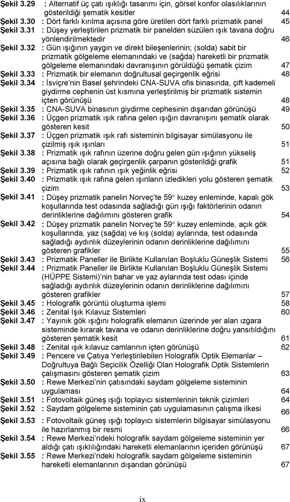 32 : Gün ışığının yaygın ve direkt bileşenlerinin; (solda) sabit bir prizmatik gölgeleme elemanındaki ve (sağda) hareketli bir prizmatik gölgeleme elemanındaki davranışının görüldüğü şematik çizim 47