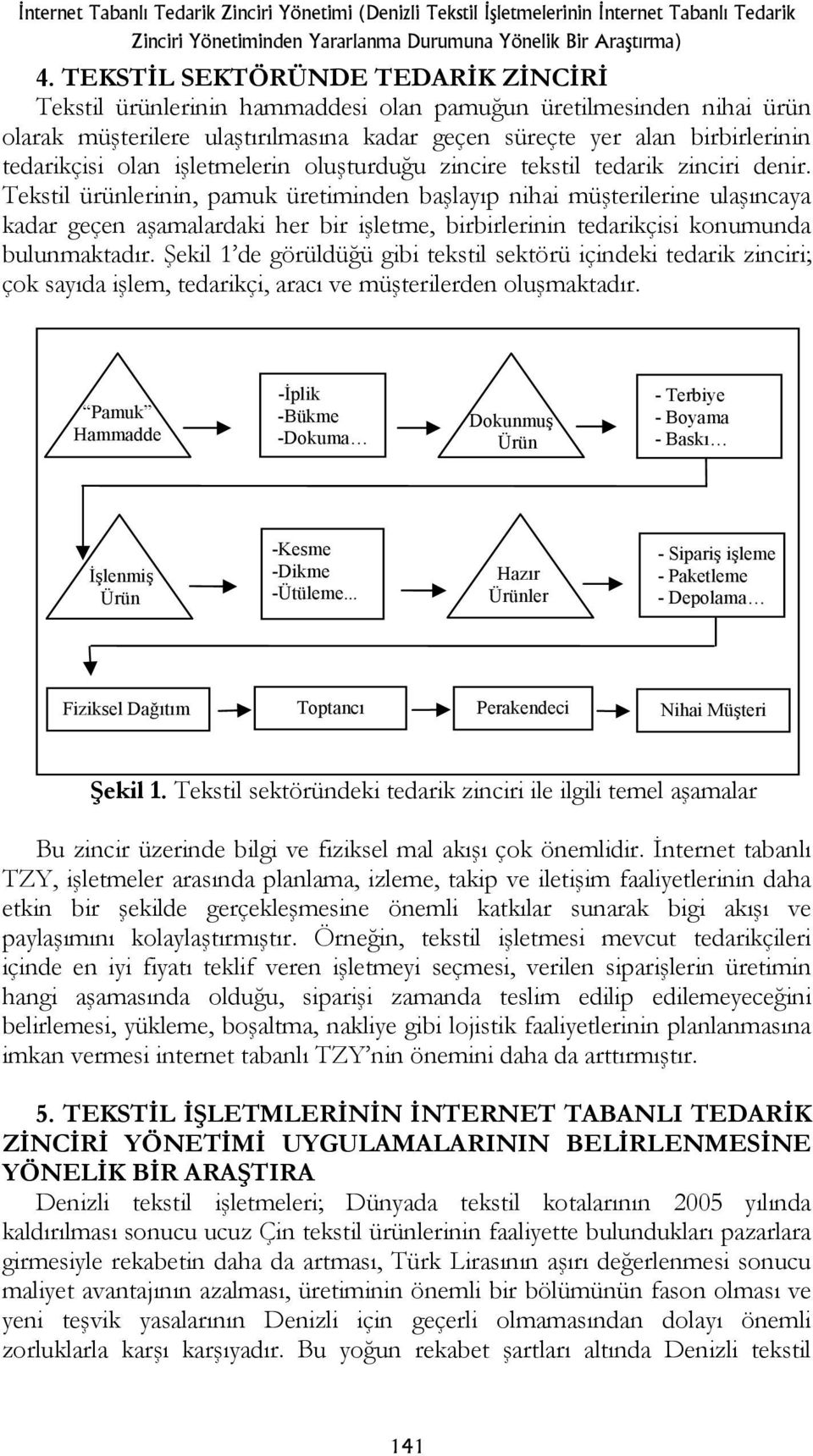 işletmelerin oluşturduğu zincire tekstil tedarik zinciri denir.