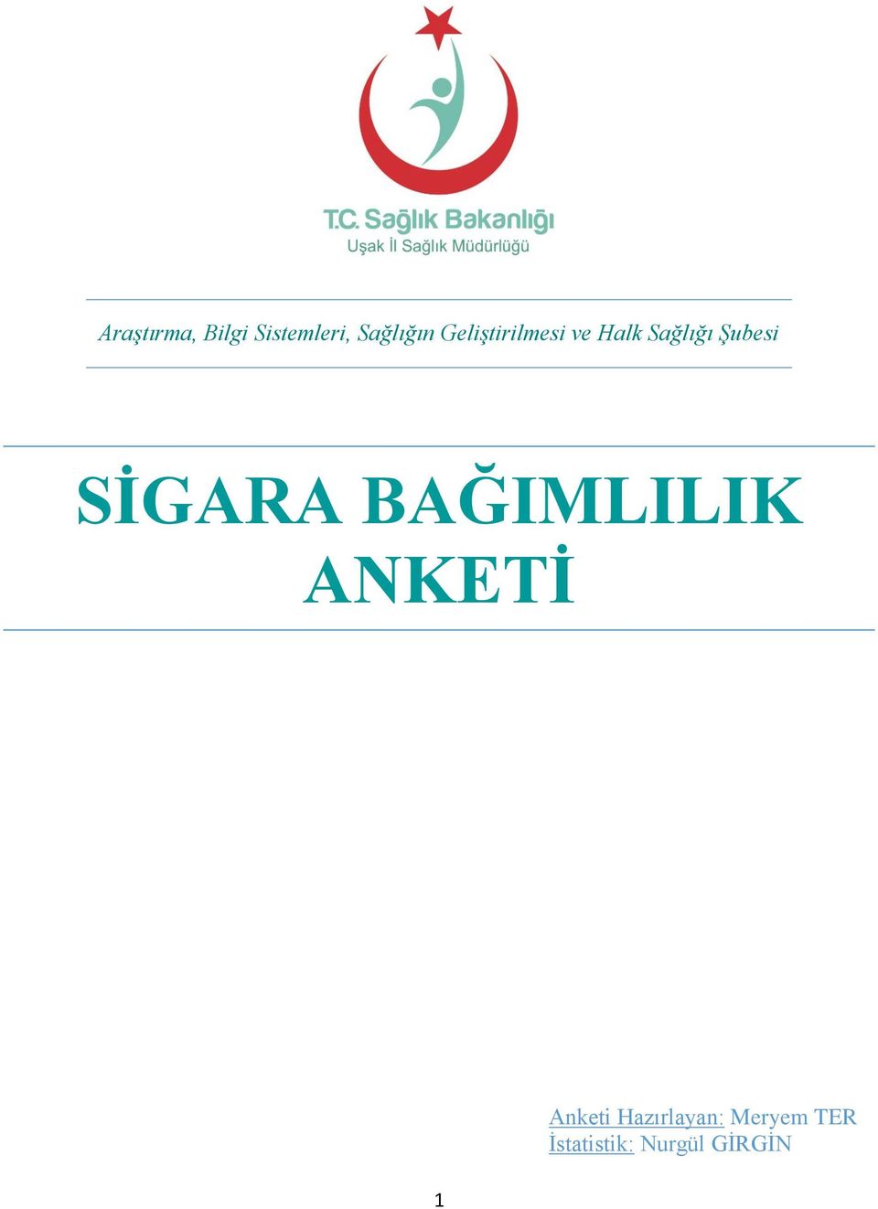 SİGARA BAĞIMLILIK ANKETİ Anketi