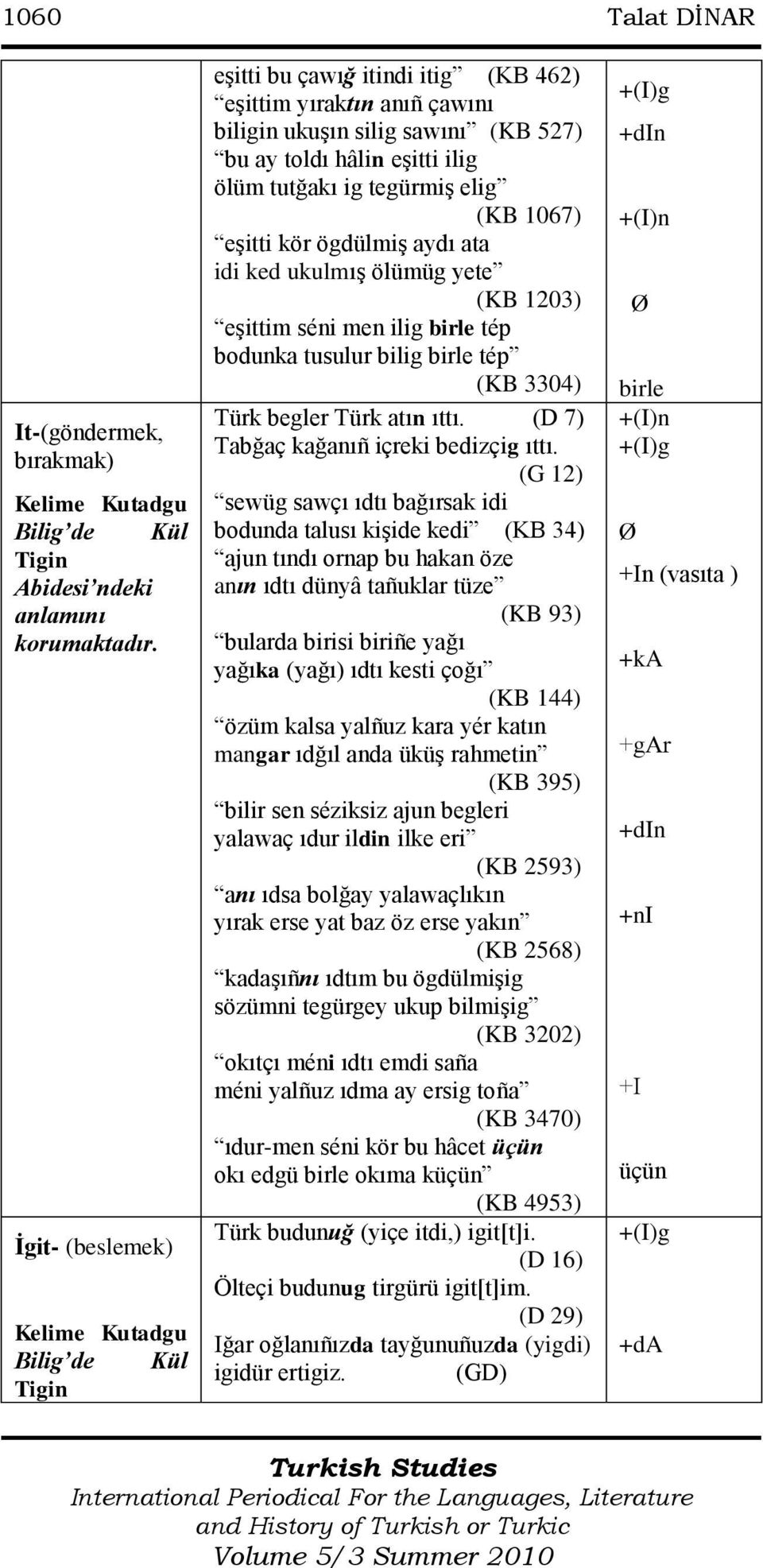 (D 7) Tabğaç kağanıñ içreki bedizçig ıttı.