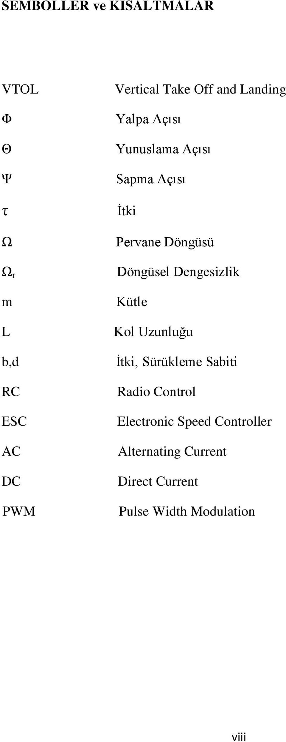 Döngüsel Dengesizlik Kütle Kol Uzunluğu Ġtki, Sürükleme Sabiti Radio Control