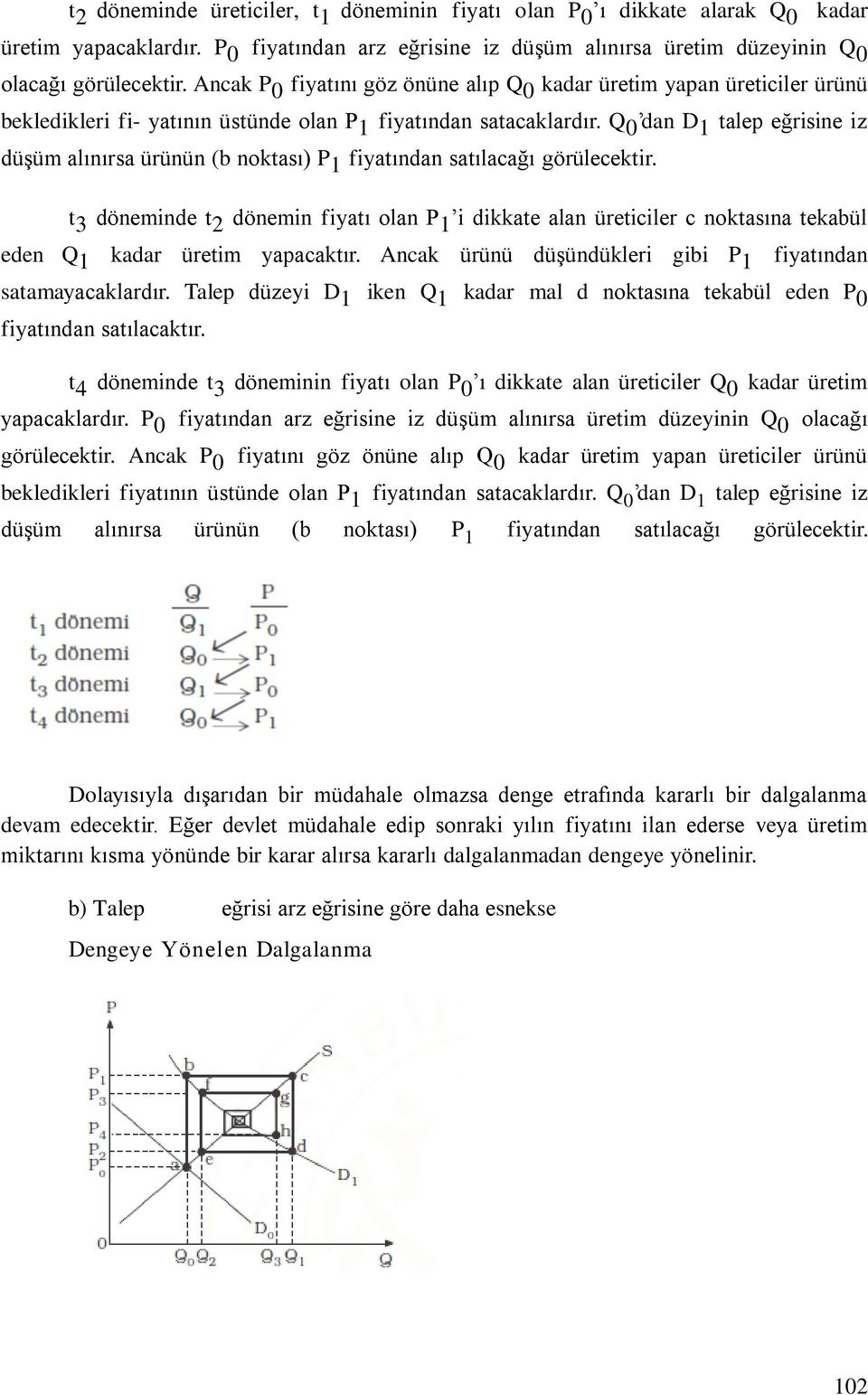 Q 0 dan D 1 talep eğrisine iz düşüm alınırsa ürünün (b noktası) P 1 fiyatından satılacağı görülecektir.