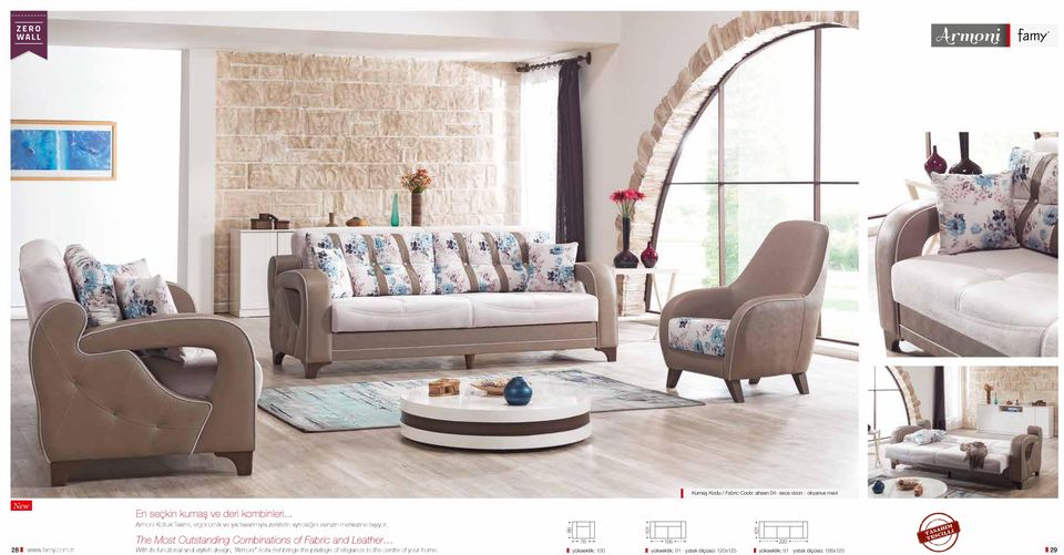 The Most Outstanding Combinations of Fabric and Leather With its functional and stylish design, Armoni Sofa Set brings the