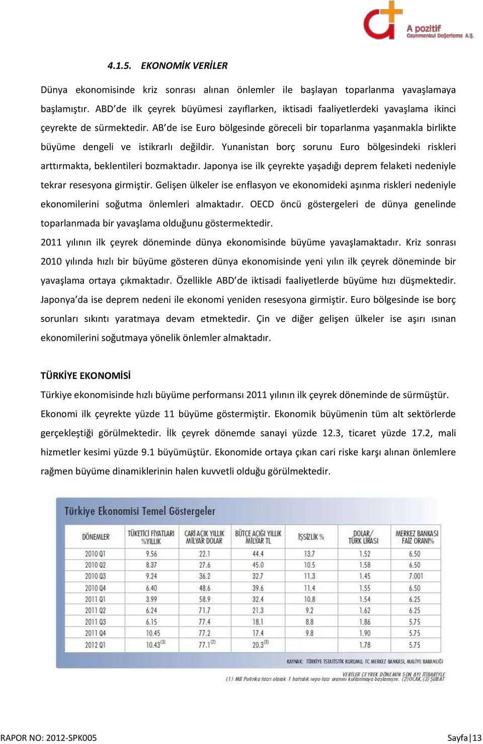 AB de ise Euro bölgesinde göreceli bir toparlanma yaşanmakla birlikte büyüme dengeli ve istikrarlı değildir. Yunanistan borç sorunu Euro bölgesindeki riskleri arttırmakta, beklentileri bozmaktadır.