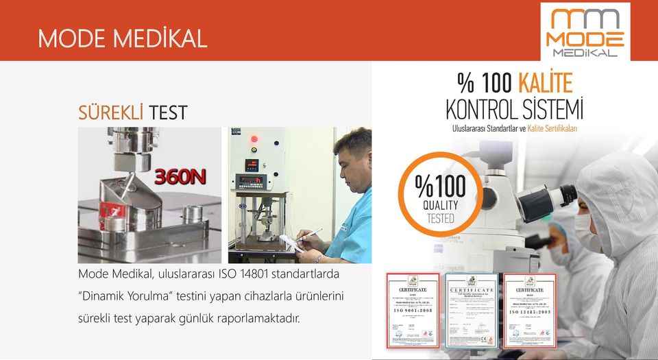 Dinamik Yorulma testini yapan cihazlarla