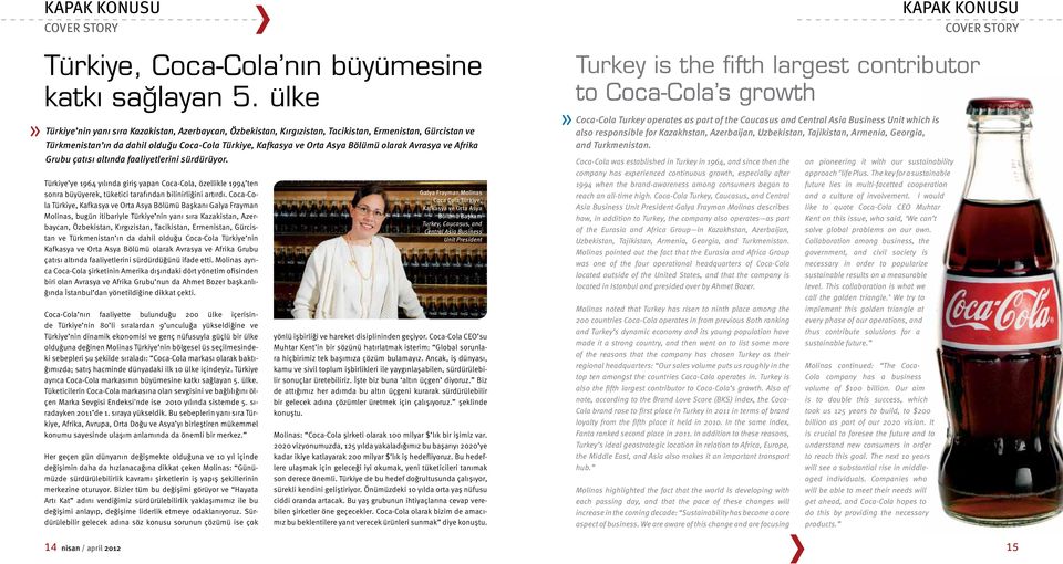 Avrasya ve Afrika Grubu çatısı altında faaliyetlerini sürdürüyor. Türkiye ye 1964 yılında giriş yapan Coca-Cola, özellikle 1994 ten sonra büyüyerek, tüketici tarafından bilinirliğini artırdı.