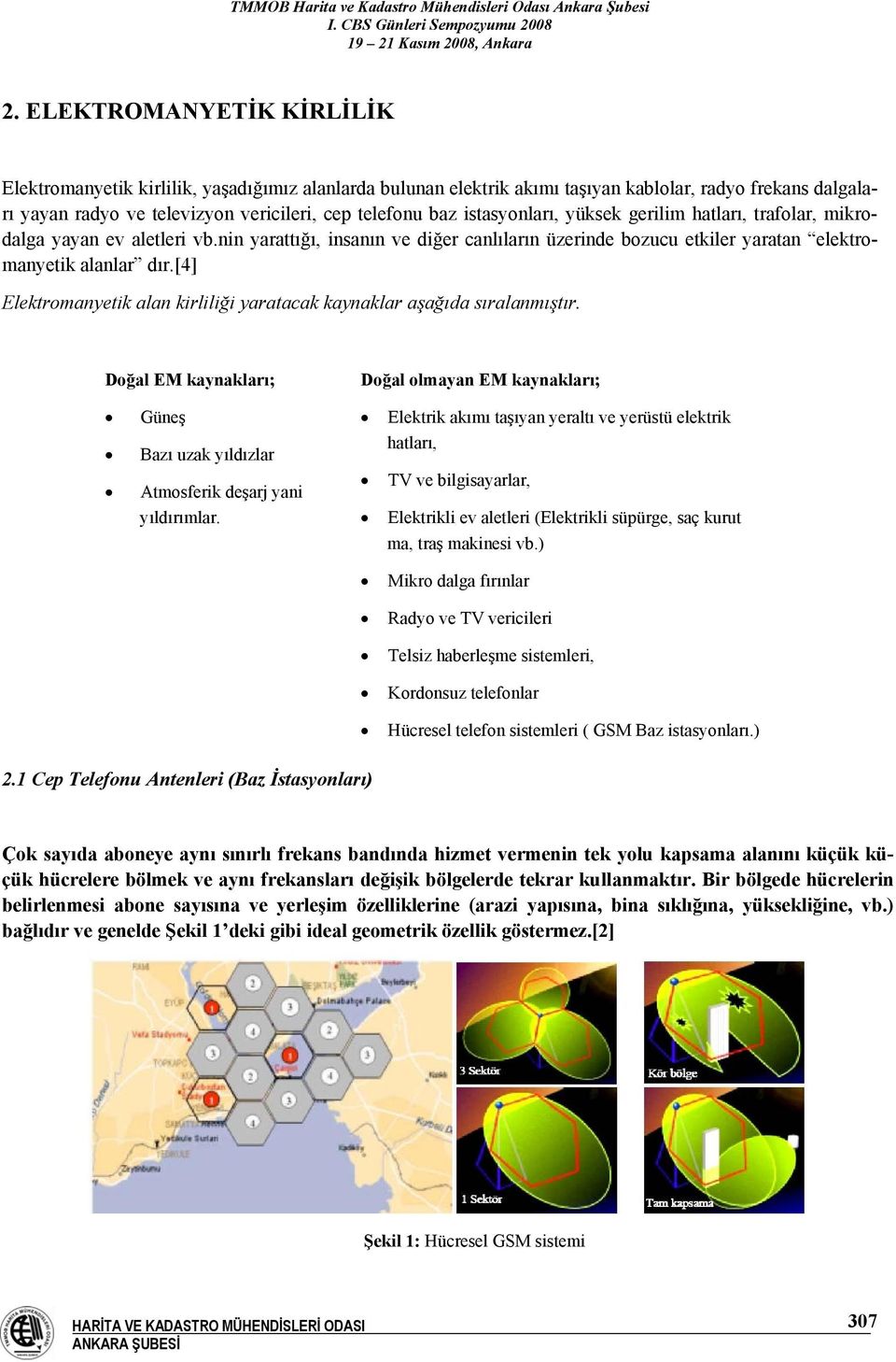 [4] Elektromanyetik alan kirliliği yaratacak kaynaklar aşağıda sıralanmıştır. Doğal EM kaynakları; Güneş Bazı uzak yıldızlar Atmosferik deşarj yani yıldırımlar.