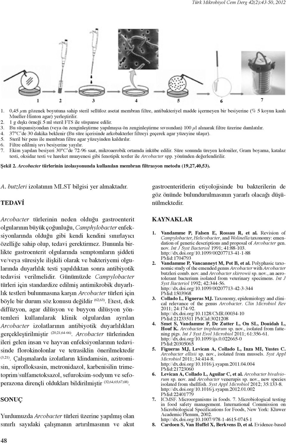 1 g ışkı örneği 5 ml steril FTS ile süspanse eilir. 3. Bu süspansiyonan (veya ön zenginleştirme yapılmışsa ön zenginleştirme sıvısınan) 100 µl alınarak filtre üzerine amlatılır. 4.