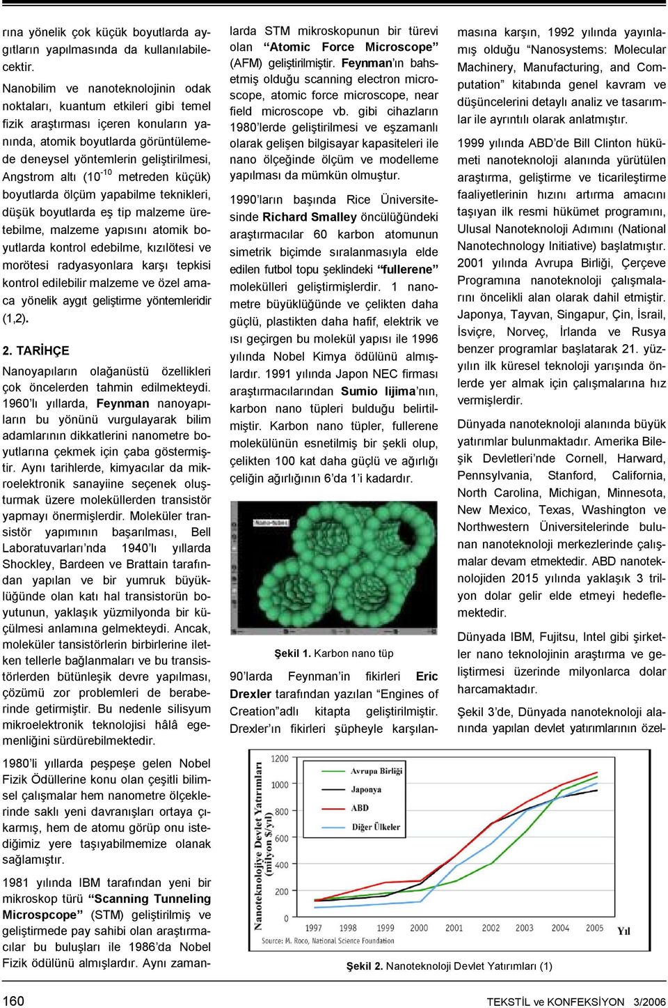 altı (10-10 metreden küçük) boyutlarda ölçüm yapabilme teknikleri, düşük boyutlarda eş tip malzeme üretebilme, malzeme yapısını atomik boyutlarda kontrol edebilme, kızılötesi ve morötesi