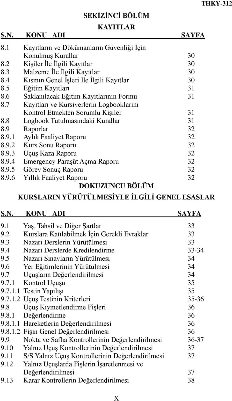 8 Logbook Tutulmasındaki Kurallar 31 8.9 Raporlar 32 8.9.1 Aylık Faaliyet Raporu 32 8.9.2 Kurs Sonu Raporu 32 8.9.3 Uçuş Kaza Raporu 32 8.9.4 Emergency Paraşüt Açma Raporu 32 8.9.5 Görev Sonuç Raporu 32 8.