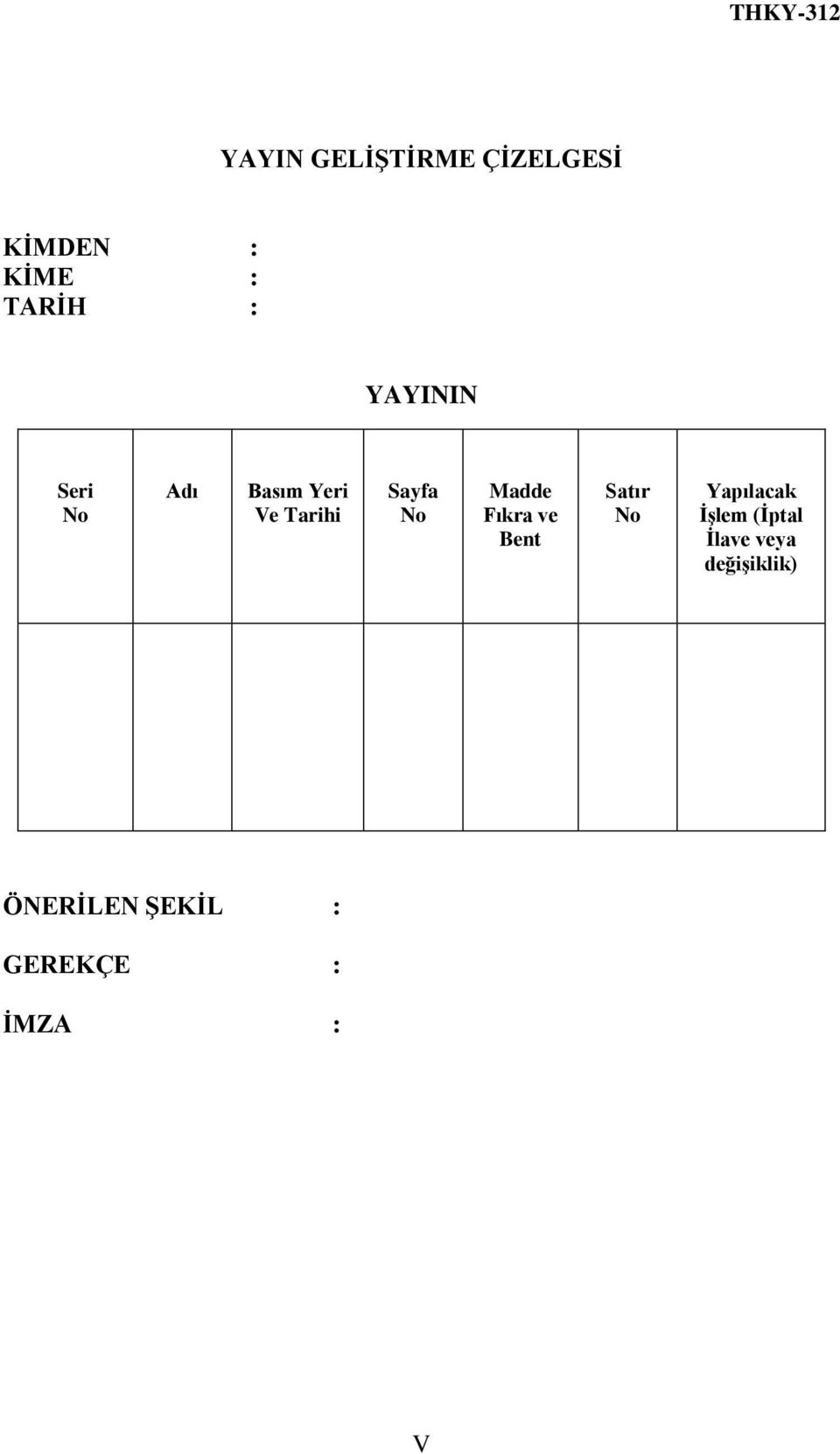 Madde Fıkra ve Bent Satır No Yapılacak İşlem (İptal