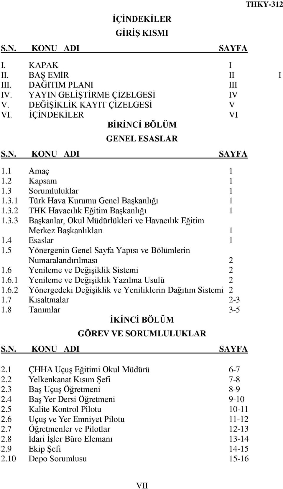 4 Esaslar 1 1.5 Yönergenin Genel Sayfa Yapısı ve Bölümlerin Numaralandırılması 2 1.6 Yenileme ve Değişiklik Sistemi 2 1.6.1 Yenileme ve Değişiklik Yazılma Usulü 2 1.6.2 Yönergedeki Değişiklik ve Yeniliklerin Dağıtım Sistemi 2 1.