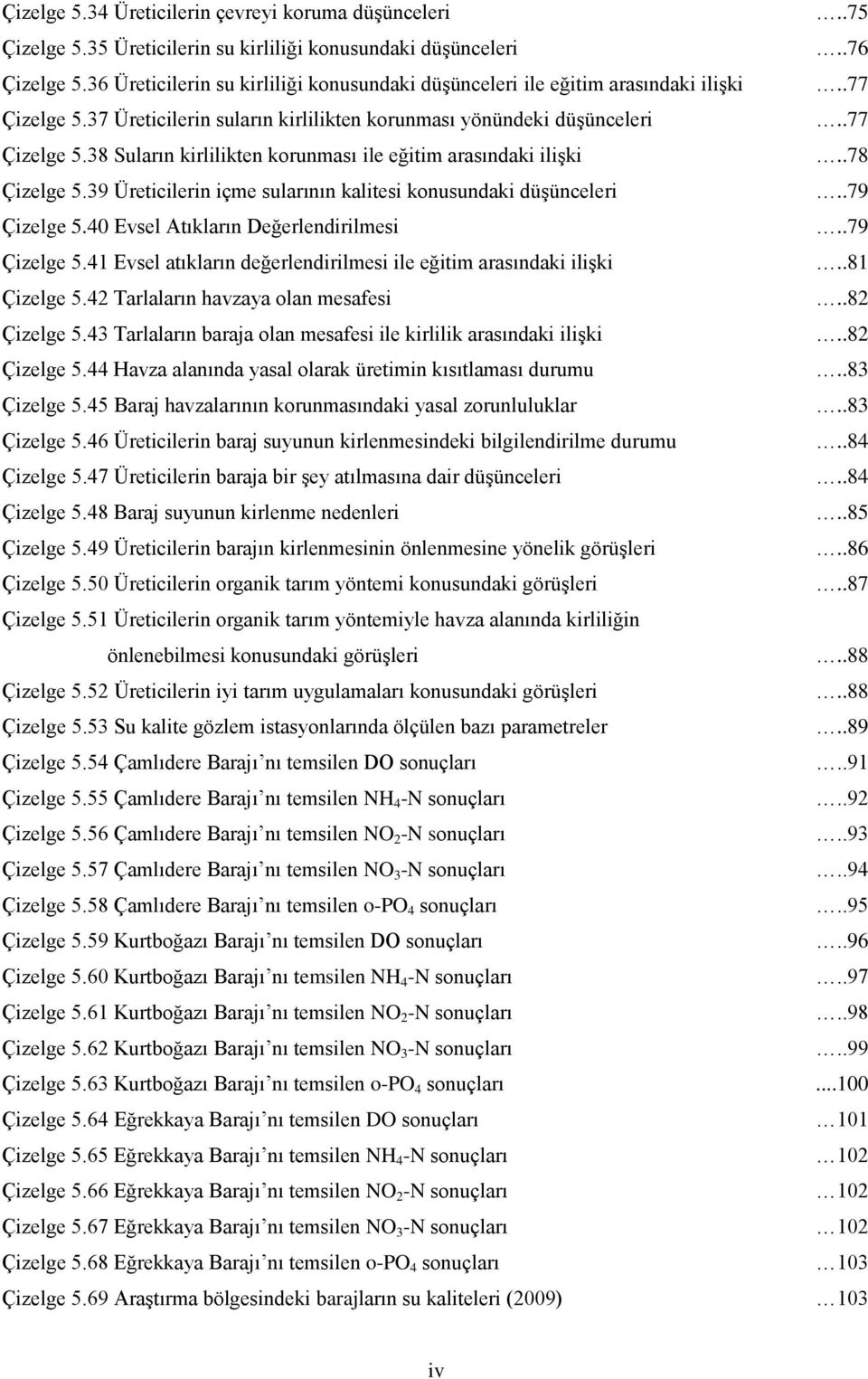 .78 Çizelge 5.39 Üreticilerin içme sularının kalitesi konusundaki düşünceleri..79 Çizelge 5.40 Evsel Atıkların Değerlendirilmesi..79 Çizelge 5.41 Evsel atıkların değerlendirilmesi ile eğitim arasındaki ilişki.