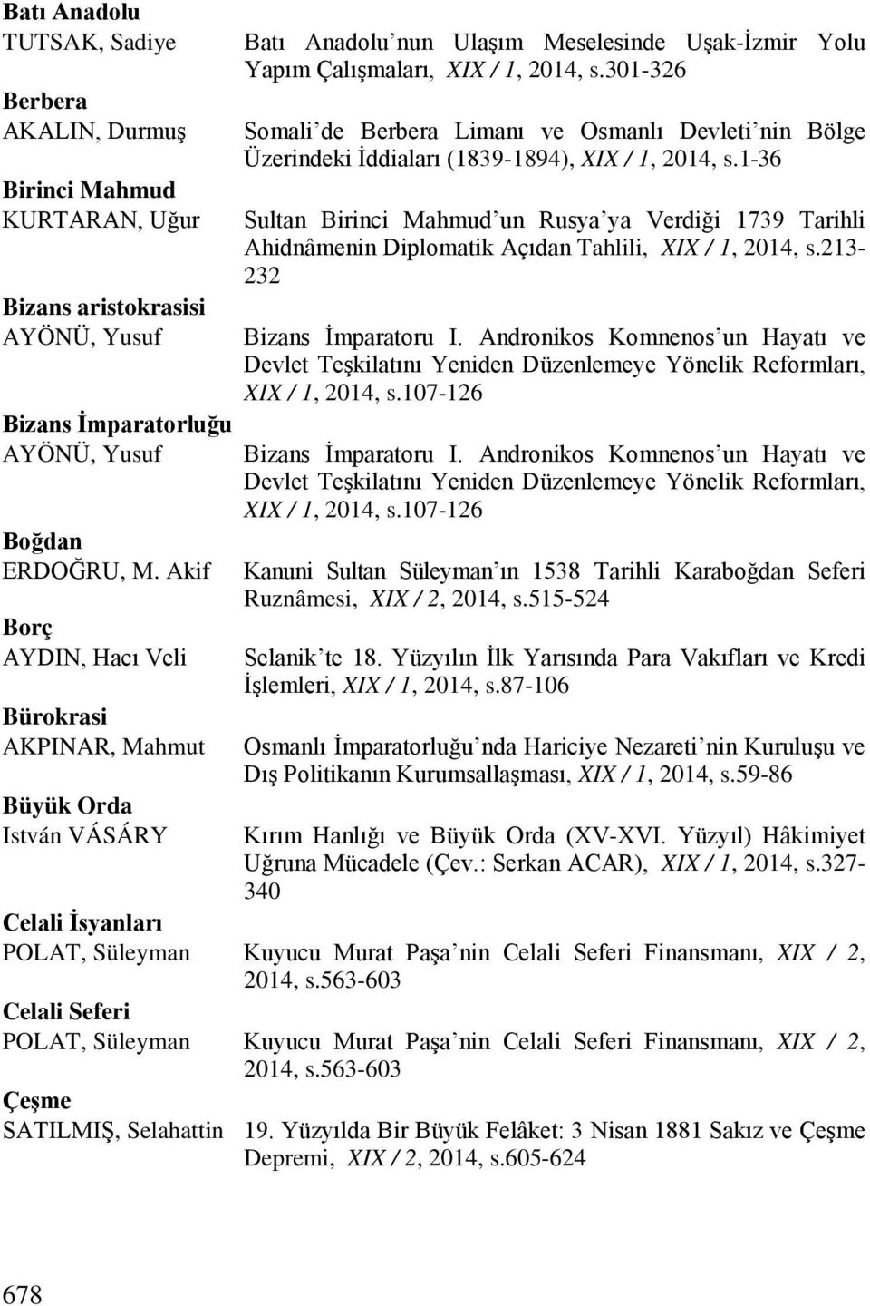 Mahmud un Rusya ya Verdiği 1739 Tarihli Ahidnâmenin Diplomatik Açıdan Tahlili, XIX / 1, 2014, s.213-232 Bizans İmparatoru I.