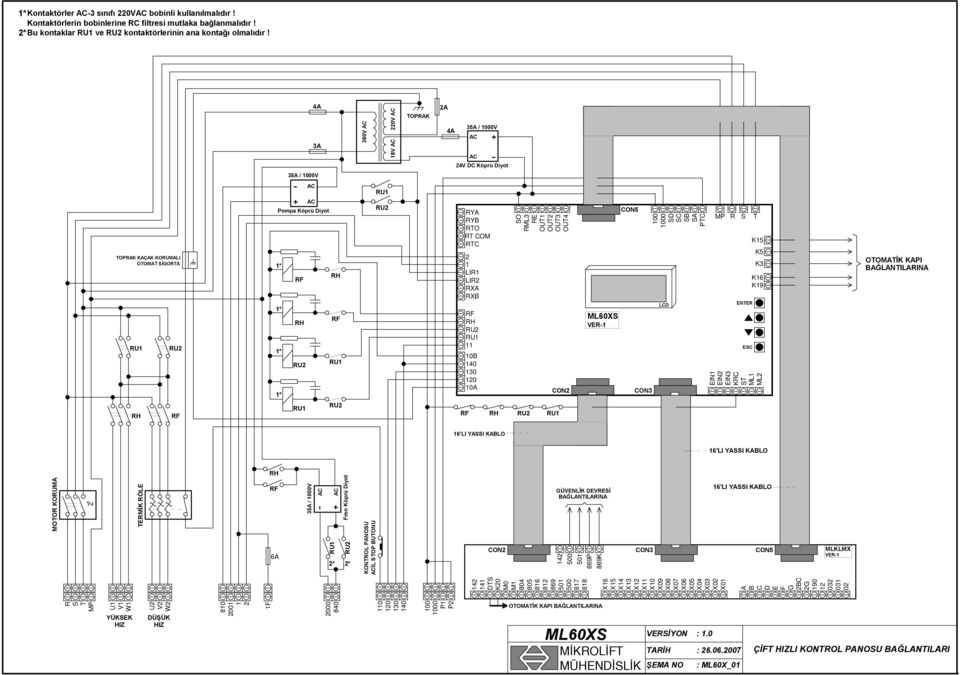 LIR2 RXA RXB RF RH RU2 11 10B 140 130 120 10A SO RML3 RE OUT1 OUT2 OUT3 OUT4 CON2 S VER-1 CON5 CON3 0 SD LCD SC SB SA PTC MP R S T ENTER K15 K5 K3 K16 K19 ESC EIN1 EIN2 EIN3 KRC ST ML1 ML2 OTOMATİK