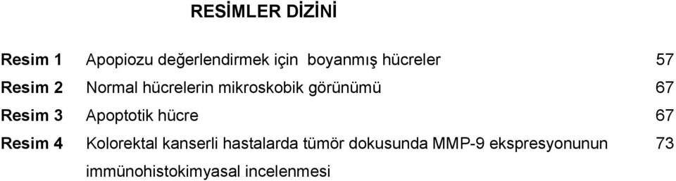 Resim 3 Apoptotik hücre 67 Resim 4 Kolorektal kanserli hastalarda