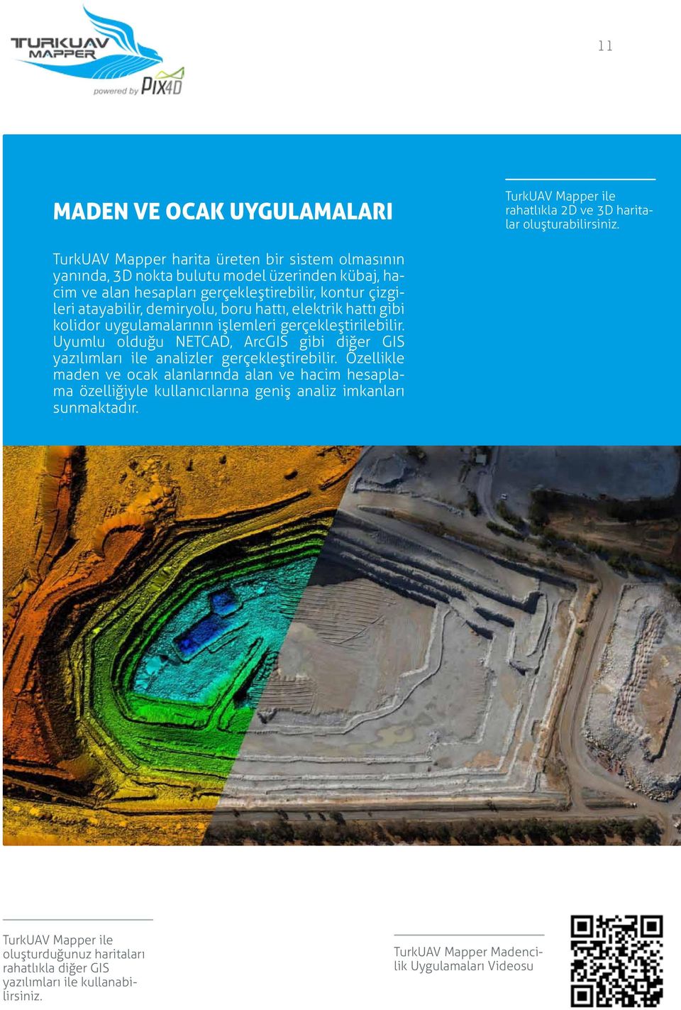 boru hattı, elektrik hattı gibi kolidor uygulamalarının işlemleri gerçekleştirilebilir. Uyumlu olduğu NETCAD, ArcGIS gibi diğer GIS yazılımları ile analizler gerçekleştirebilir.