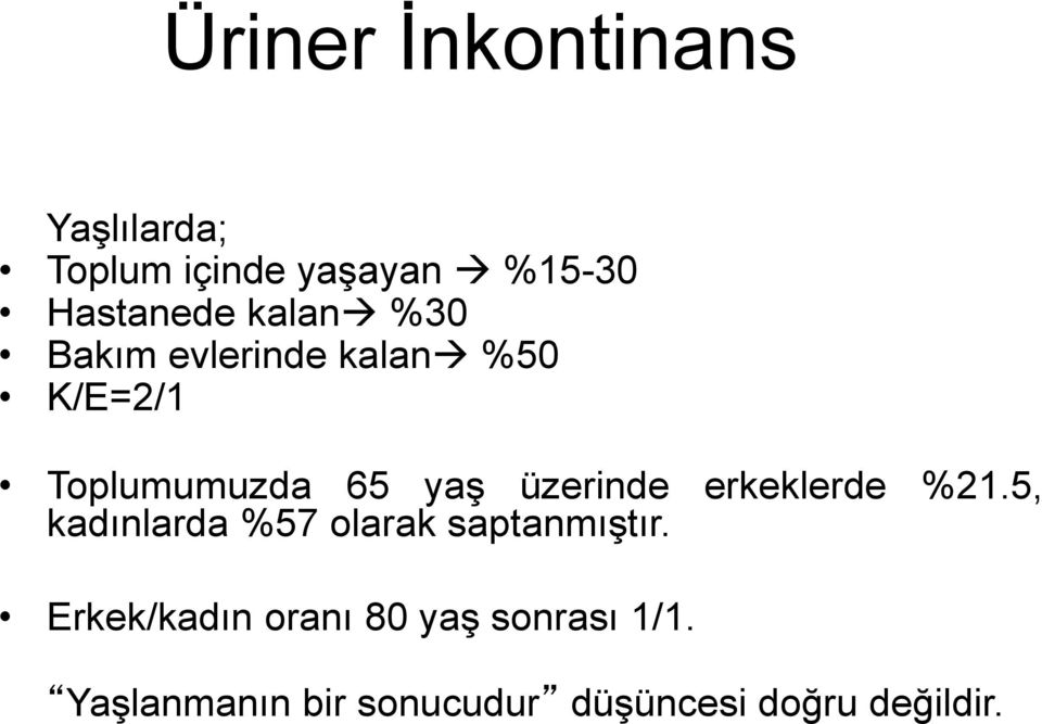 üzerinde erkeklerde %21.5, kadınlarda %57 olarak saptanmıştır.