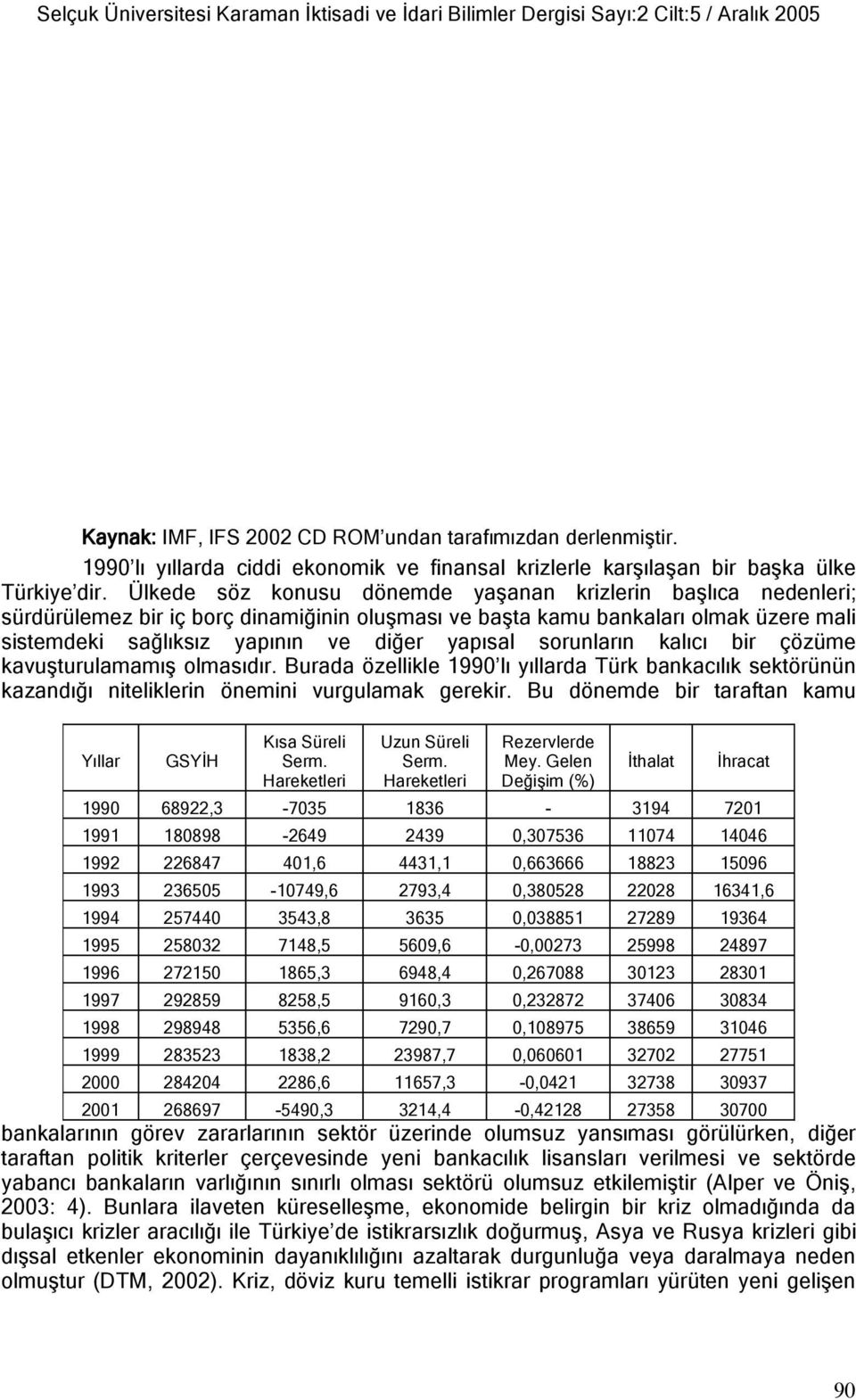 Ülkede söz konusu dönemde yaşanan krizlerin başlıca nedenleri; sürdürülemez bir iç borç dinamiğinin oluşması ve başta kamu bankaları olmak üzere mali sistemdeki sağlıksız yapının ve diğer yapısal