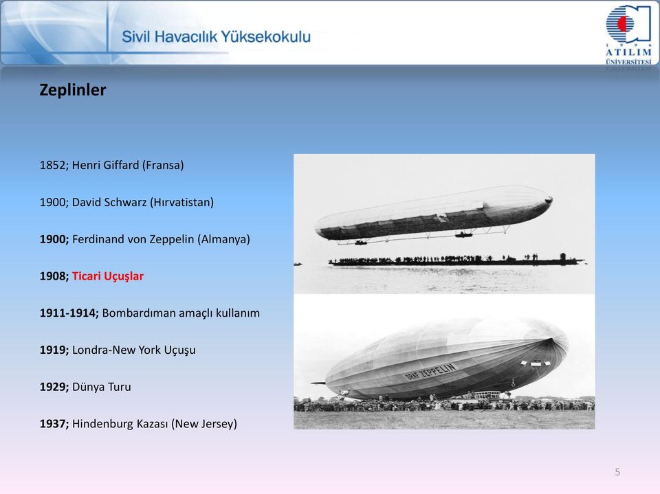 Ticari Uçuşlar 1911-1914; Bombardıman amaçlı kullanım 1919;