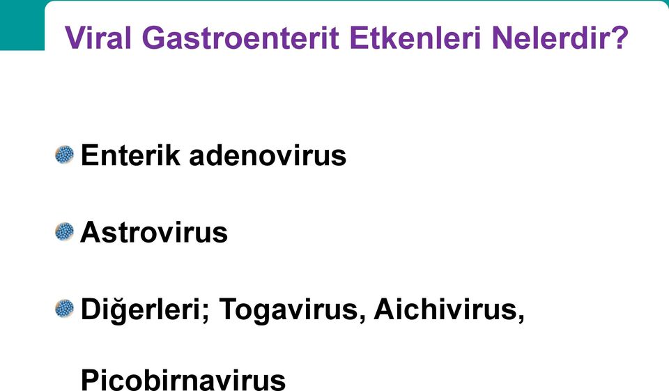 Enterik adenovirus Astrovirus