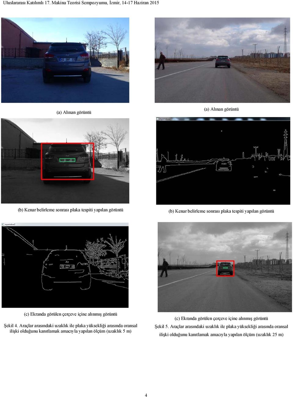 amacıyla yapılan ölçüm (uzaklık 5 m) (c) Ekranda görülen çerçeve içine alınmış görüntü Şekil 5.