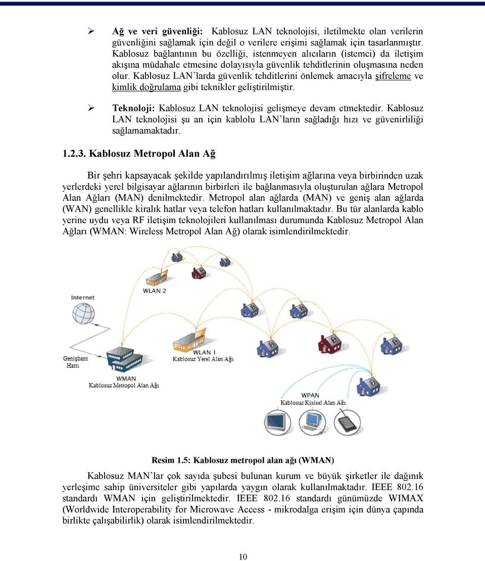 Kablosuz LAN larda güvenlik tehditlerini önlemek amacıyla şifreleme ve kimlik doğrulama gibi teknikler geliştirilmiştir. Teknoloji: Kablosuz LAN teknolojisi gelişmeye devam etmektedir.