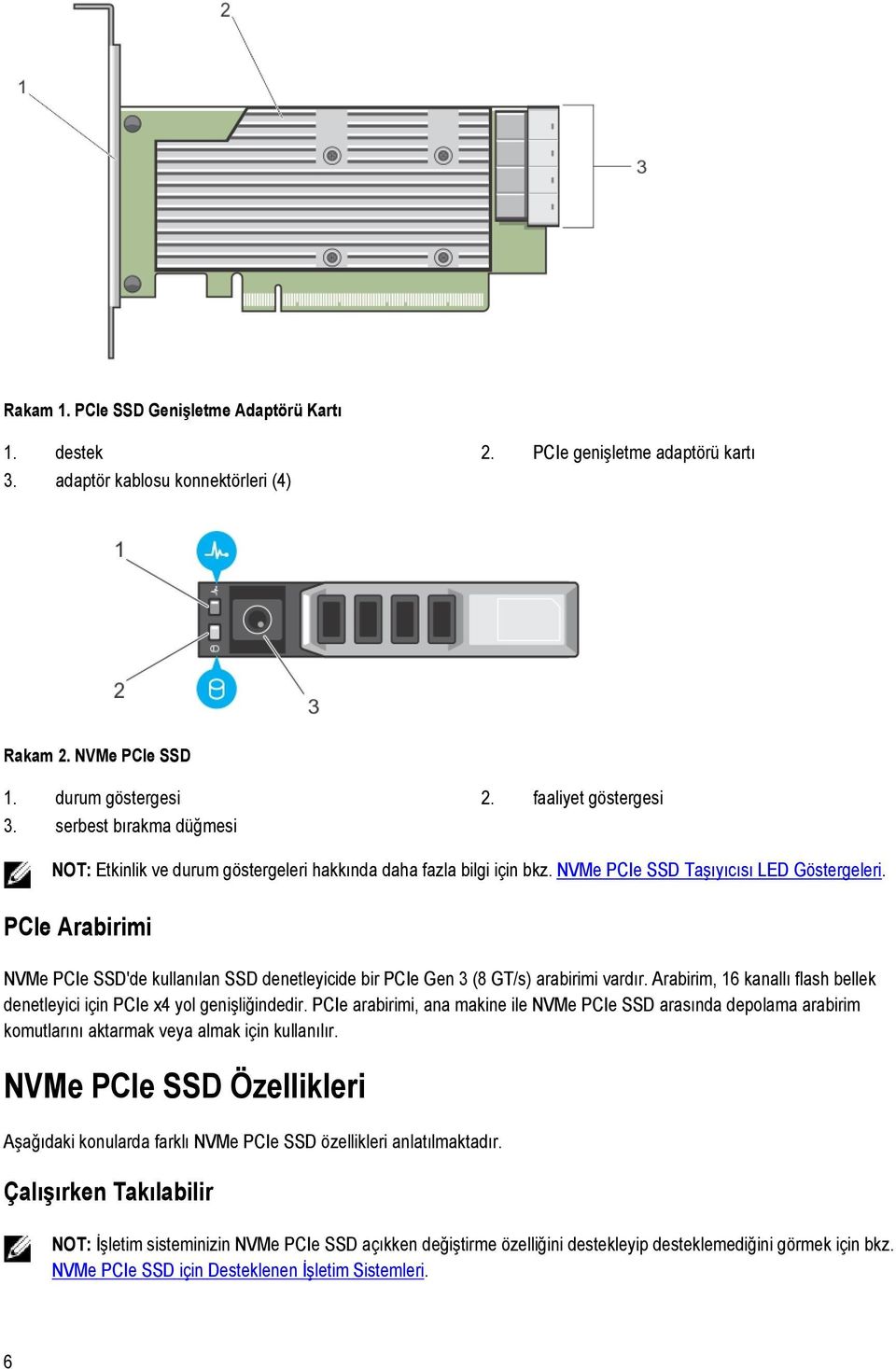 PCIe Arabirimi NVMe PCIe SSD'de kullanılan SSD denetleyicide bir PCIe Gen 3 (8 GT/s) arabirimi vardır. Arabirim, 16 kanallı flash bellek denetleyici için PCIe x4 yol genişliğindedir.