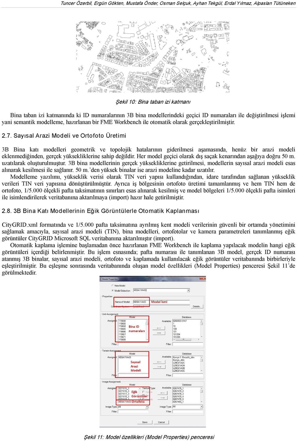 Sayısal Arazi Modeli ve Ortofoto Üretimi 3B Bina katı modelleri geometrik ve topolojik hatalarının giderilmesi aşamasında, henüz bir arazi modeli eklenmediğinden, gerçek yüksekliklerine sahip