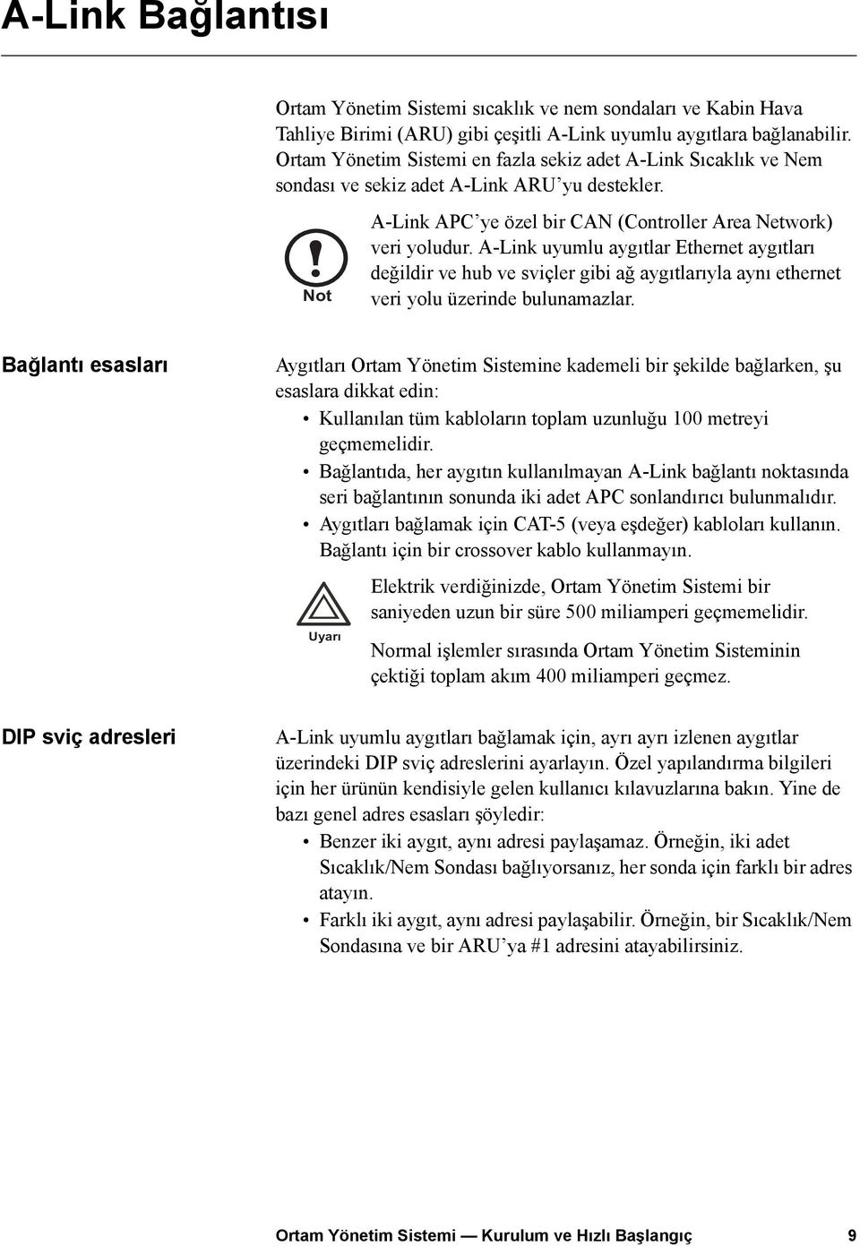 A-Link uyumlu aygıtlar Ethernet aygıtları değildir ve hub ve sviçler gibi ağ aygıtlarıyla aynı ethernet veri yolu üzerinde bulunamazlar.