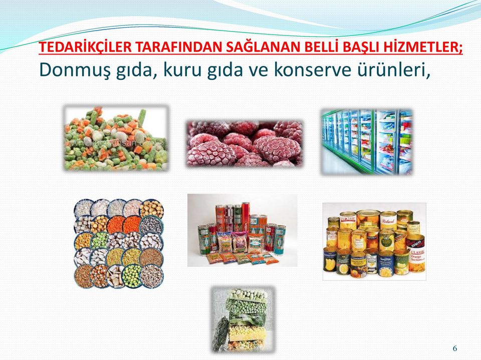 HİZMETLER; Donmuş gıda,