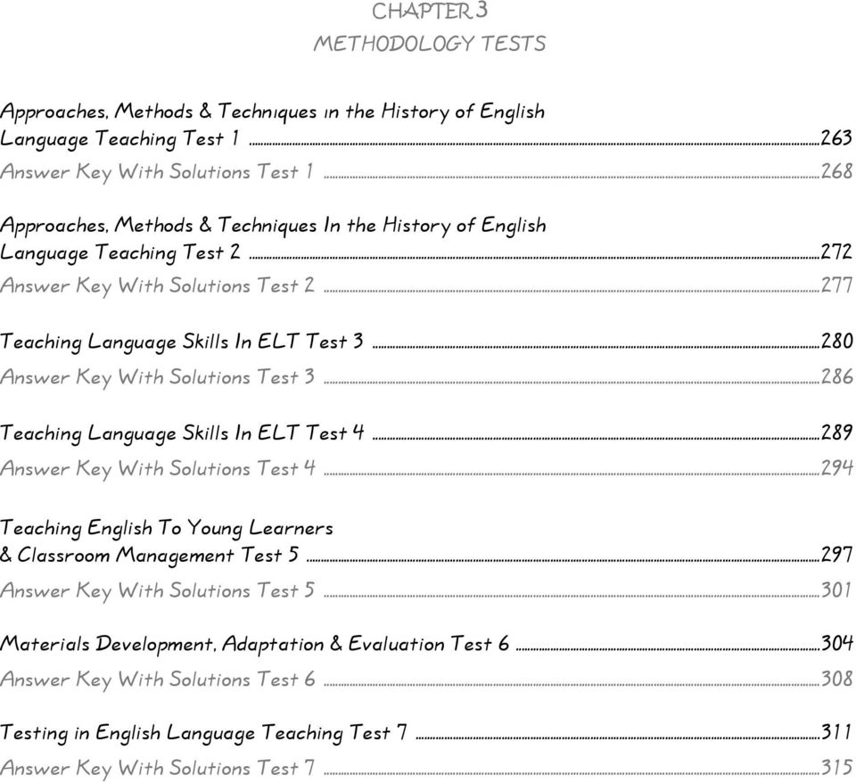 ..280 Answer Key With Solutions Test 3...286 Teaching Language Skills In ELT Test 4...289 Answer Key With Solutions Test 4.