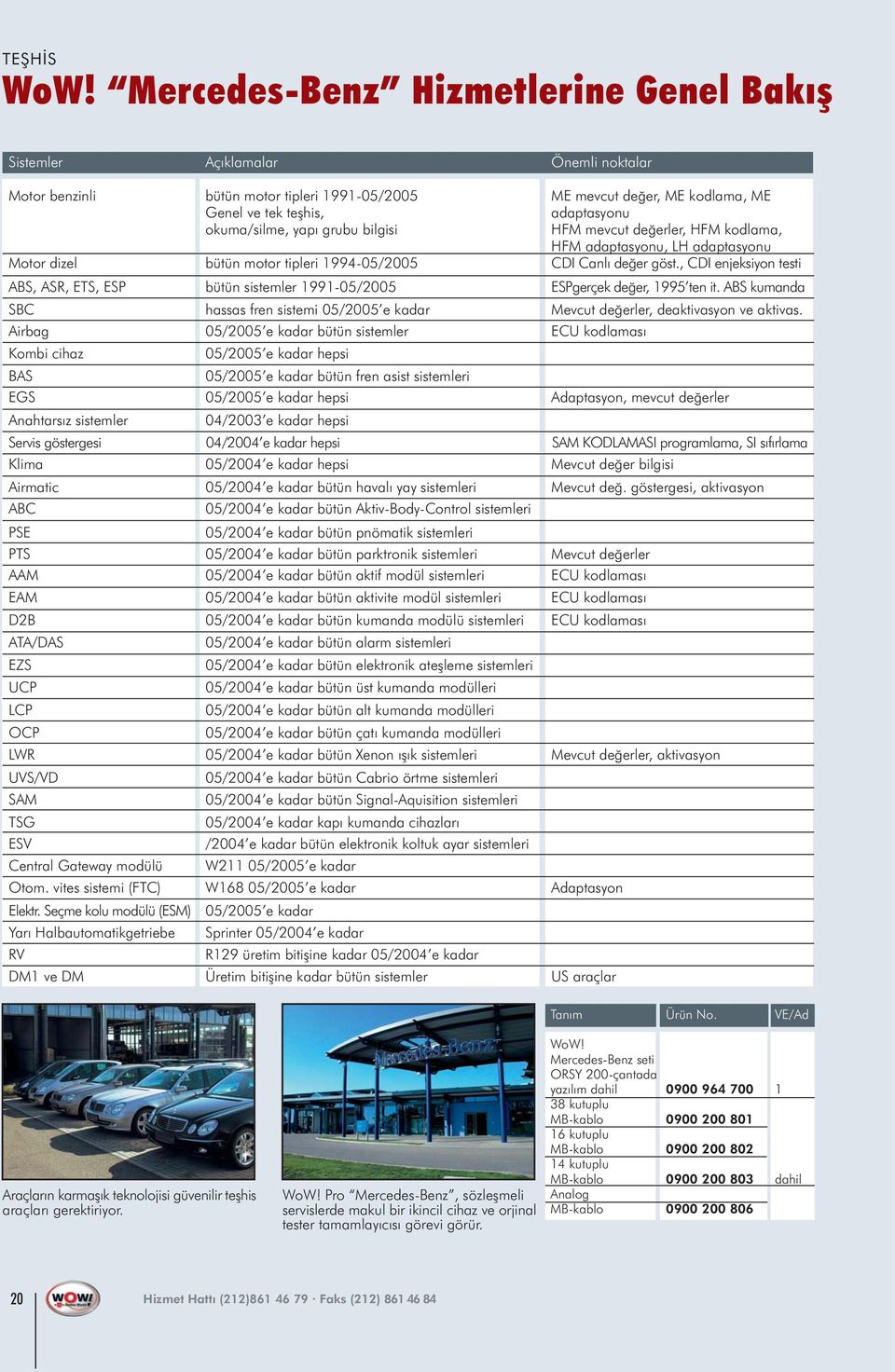 okuma/silme, yapý grubu bilgisi HFM mevcut deðerler, HFM kodlama, HFM adaptasyonu, LH adaptasyonu Motor dizelbütün motor tipleri 1994-05/2005 CDI Canlý deðer göst.