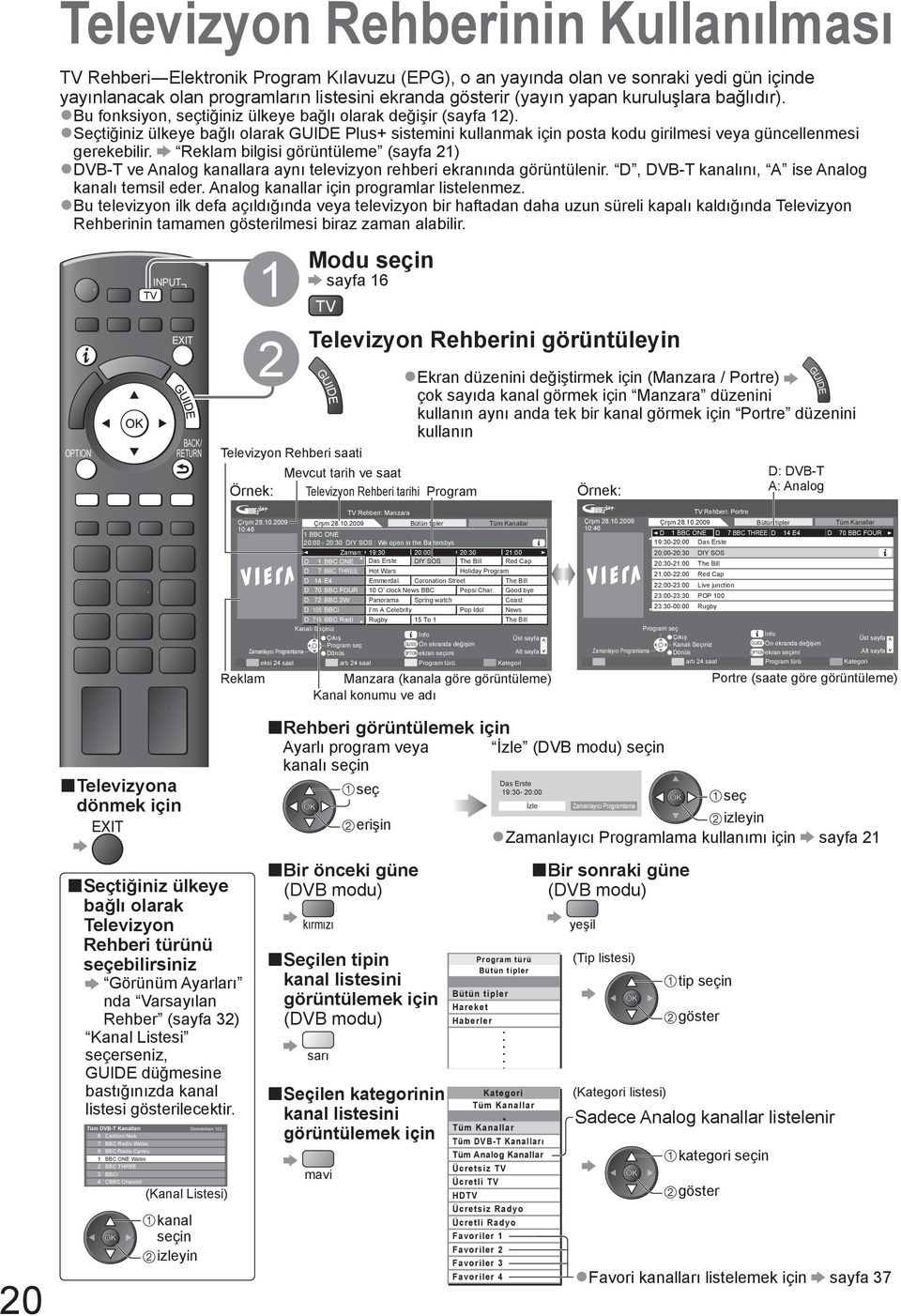 Seçtiğiniz ülkeye bağlı olarak GUIDE Plus+ sistemini kullanmak için posta kodu girilmesi veya güncellenmesi gerekebilir.