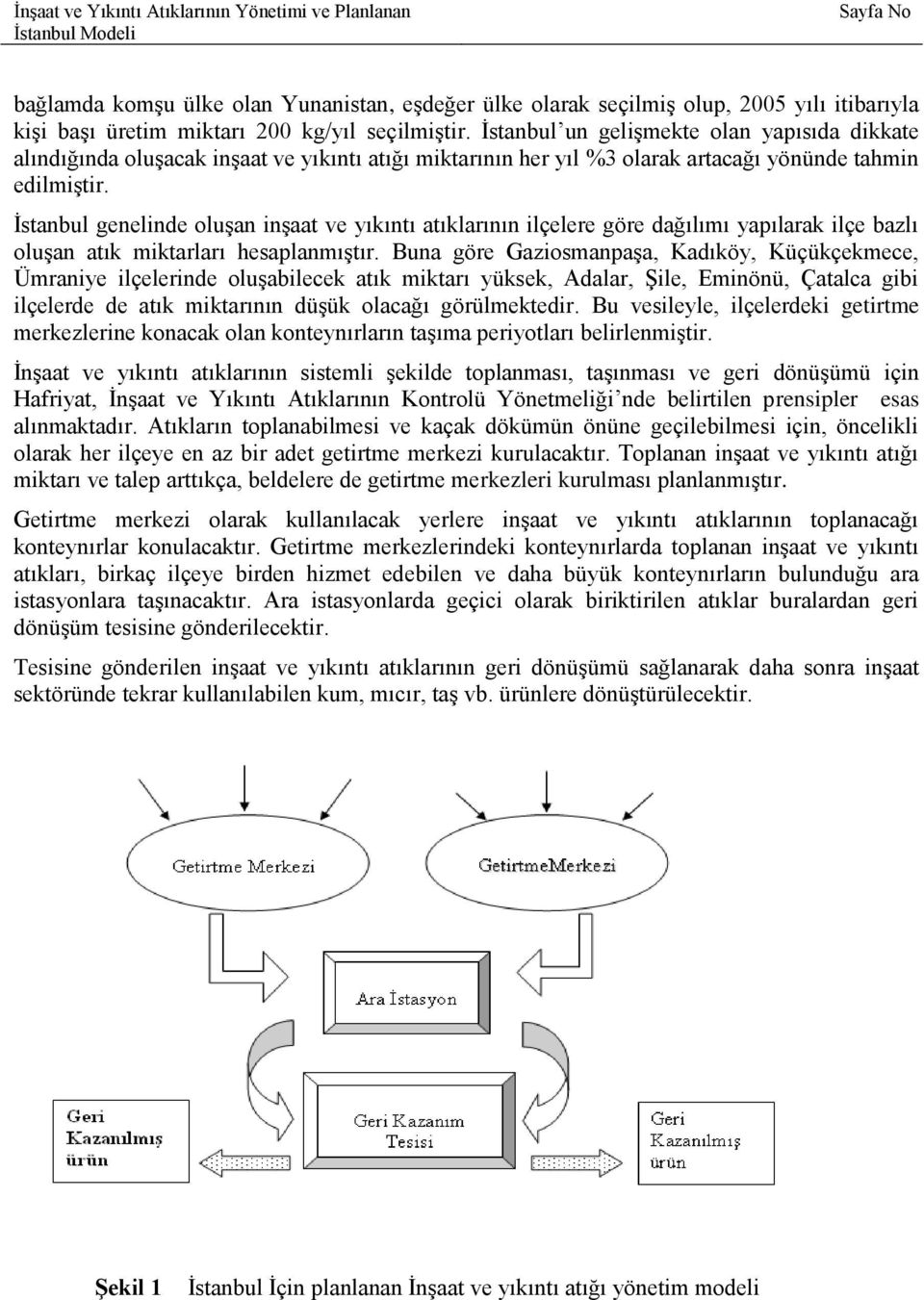 İstanbul genelinde oluşan inşaat ve yıkıntı atıklarının ilçelere göre dağılımı yapılarak ilçe bazlı oluşan atık miktarları hesaplanmıştır.