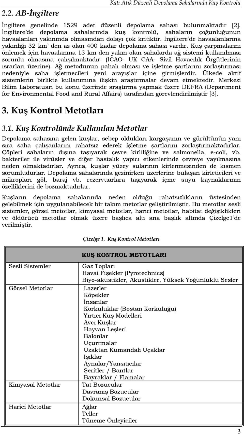 İngiltere de havaalanlarına yakınlığı 32 km den az olan 400 kadar depolama sahası vardır.