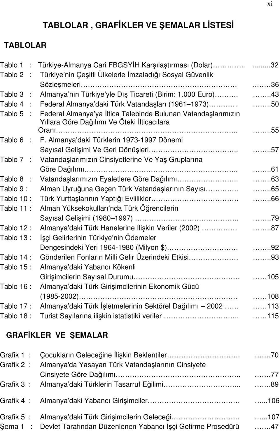 .50 Tablo 5 : Federal Almanya ya İltica Talebinde Bulunan Vatandaşlarımızın Yıllara Göre Dağılımı Ve Öteki İlticacılara Oranı....55 Tablo 6 : F.