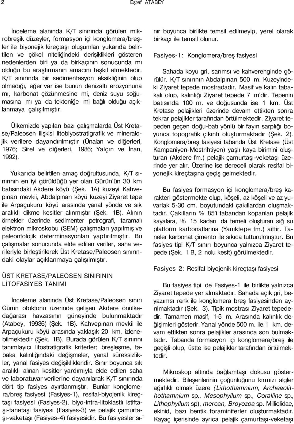 K/T sınırında bir sedimentasyon eksikliğinin olup olmadığı, eğer var ise bunun denizaltı erozyonuna mı, karbonat çözünmesine mi, deniz suyu soğumasına mı ya da tektoniğe mi bağlı olduğu açıklanmaya